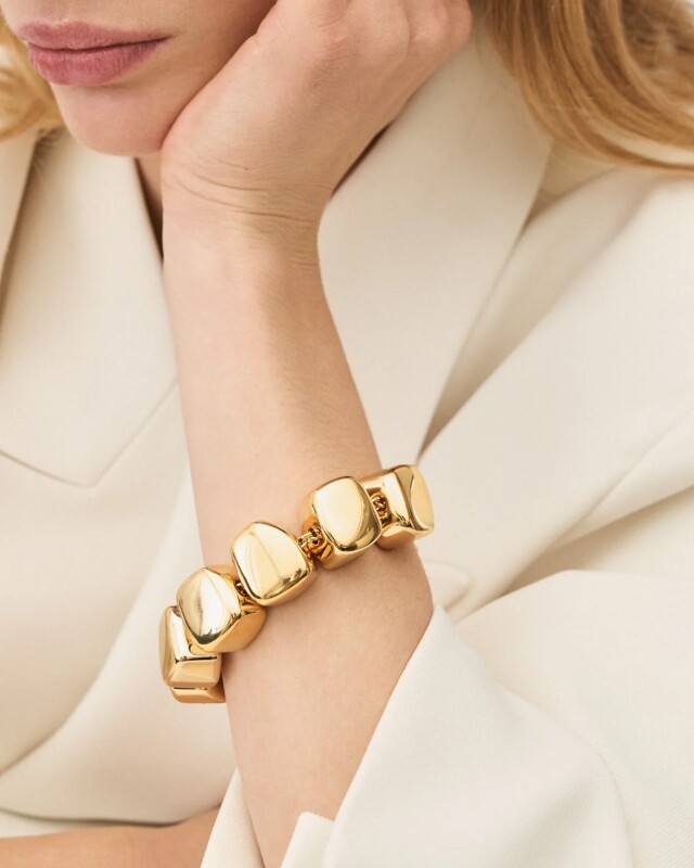 vanessa baroni organic shaped bracelet gold kleurloos