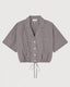 Ganni Check Cropped Bowling Shirt