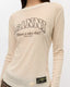 Ganni printed marl mesh ls top