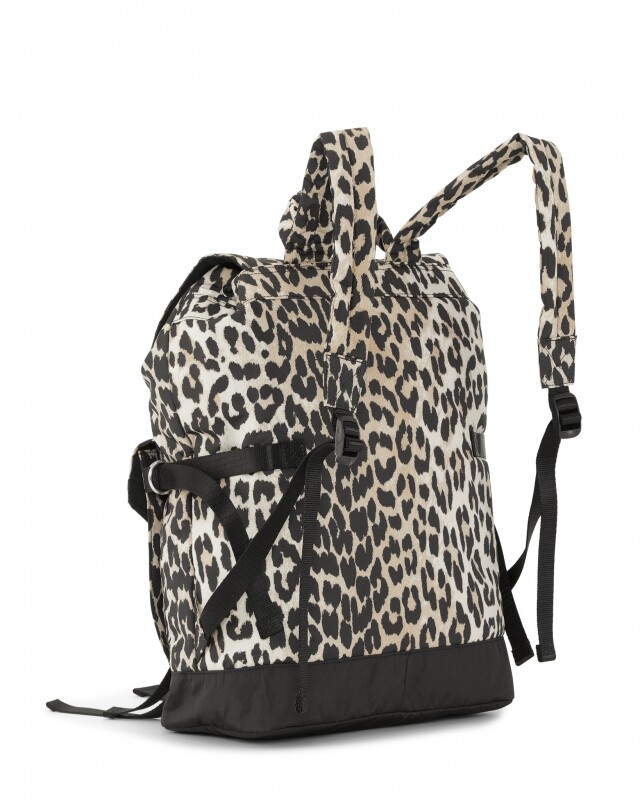 ganni recycled tech backpack print bruin