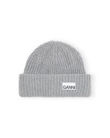 ganni beanie grijs melange