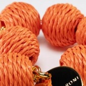 vanessa baroni raffia beads bracelet orange oranje