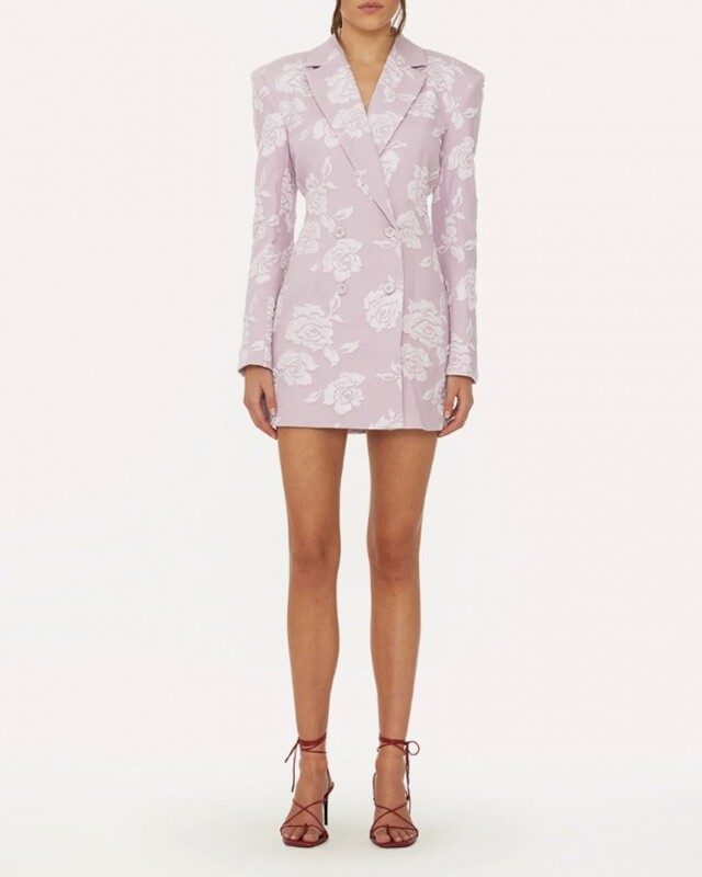 rotate jacquard blazer dress lavendel