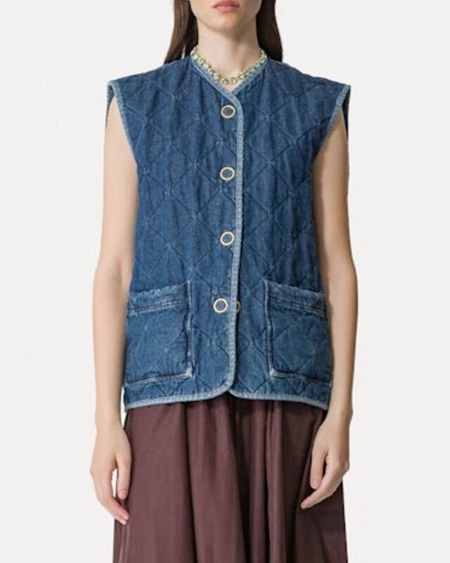 forte forte linnen denim gilet jeans