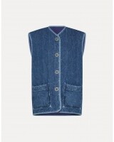 forte forte linnen denim gilet jeans