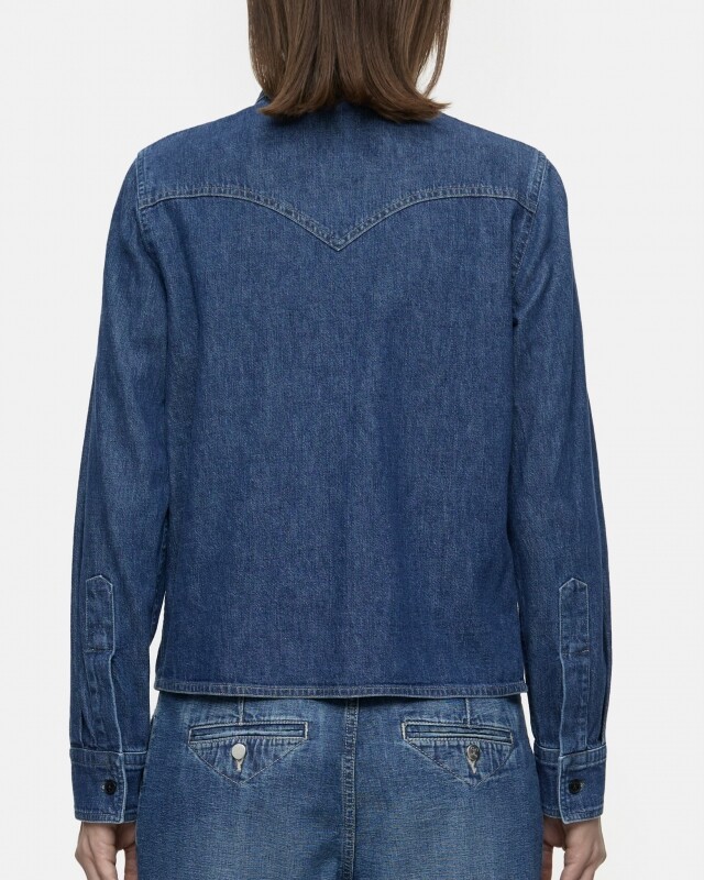 closed  denim western shirt blauw