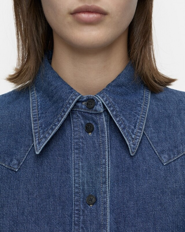 closed  denim western shirt blauw