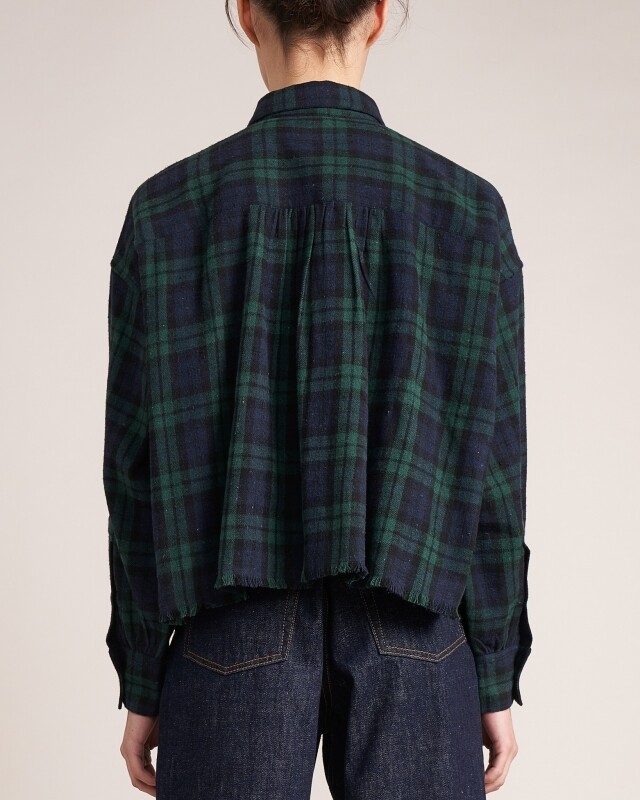 Bellerose kraft checked blouse groen