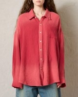 denimist button front shirt rood