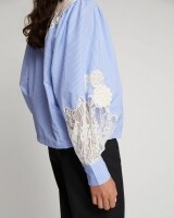 Munthe shellcu blouse lichtblauw