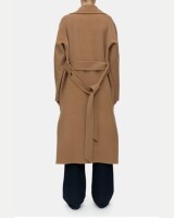 closed  wrap coat camel