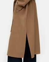 closed  wrap coat camel