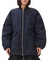 ganni jaquard bomber jacket donkerblauw