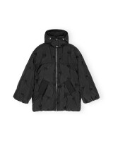 ganni nylon tech puffer zwart