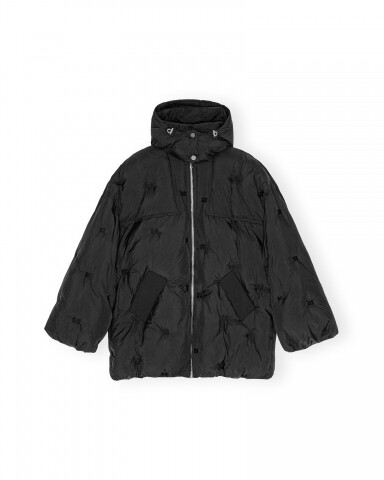 ganni nylon tech puffer