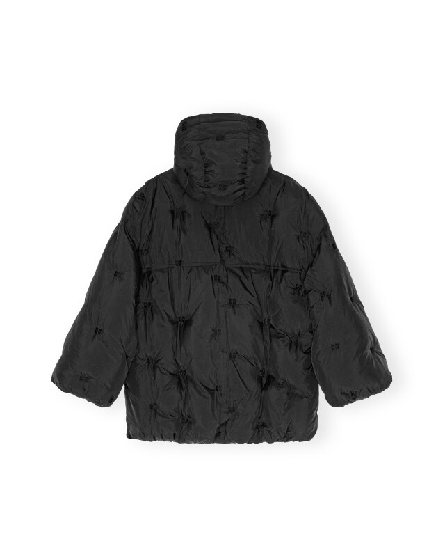 ganni nylon tech puffer zwart