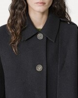 forte forte wool cloth coat donkerblauw