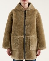 Bellerose elodie fake lammy coat donkergroen