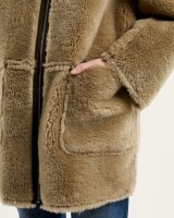 Bellerose elodie fake lammy coat donkergroen