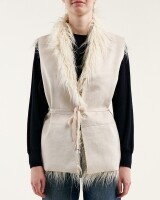 Bellerose jaden fur gilet ecru