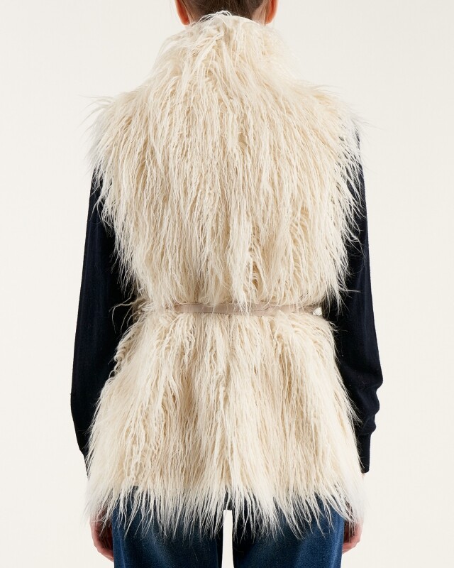 Bellerose jaden fur gilet ecru