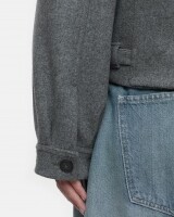 closed  wool jacket donker grijs