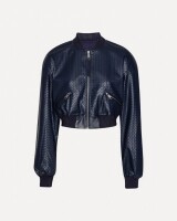 rotate cropped braided jacket donkerblauw