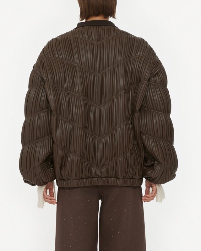 rotate pleated bomber jacket bruin