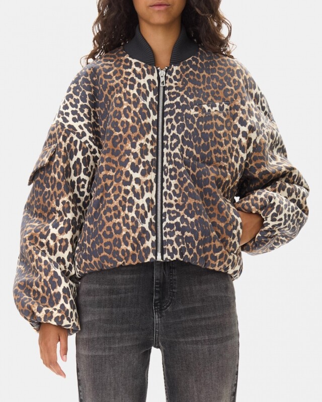 ganni canvas oversized bomber bruin