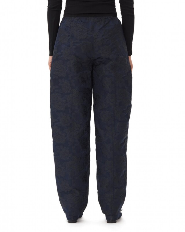 ganni jaquard pants donkerblauw