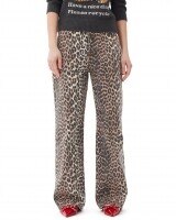 ganni leopard denim bruin