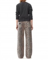 ganni leopard denim bruin