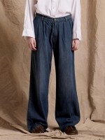 denimist blair double pleated jeans indigo