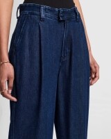 7 for all mankind pleated trouser stormy donkerblauw