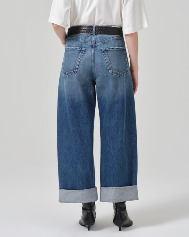 citizens of humanity ayla baggy cuffed crop blauw