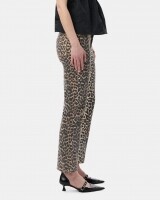 ganni print denim betsie cropped bruin