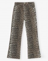 ganni print denim betsie cropped bruin