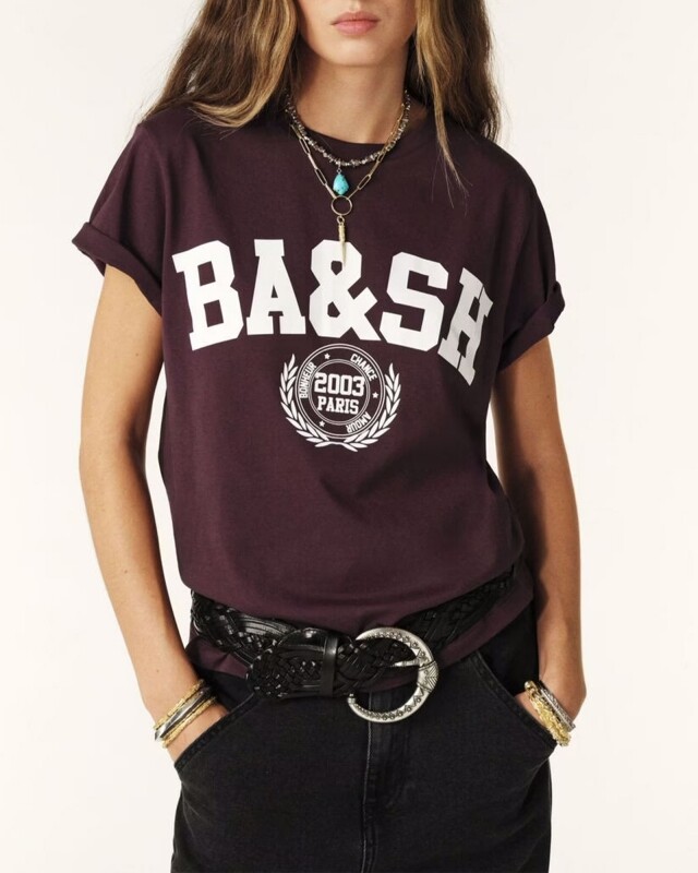 ba&sh ioni tshirt bordeaux