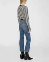 anine bing alessia long sleeve tee zwart