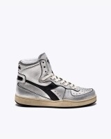 diadora heritage mi basket metallic silver/black zilver