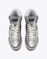 diadora heritage mi basket metallic silver/black zilver