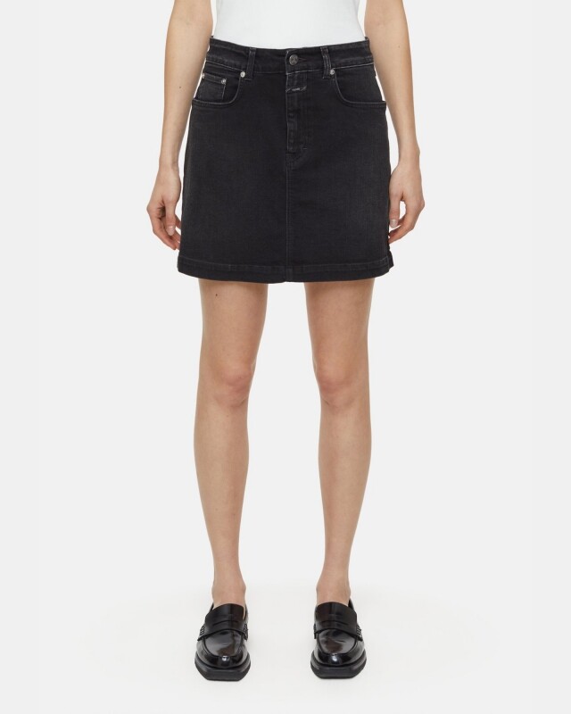 closed  short denim skirt donker grijs