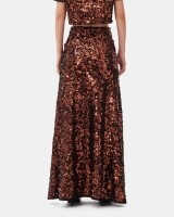 ganni velvet maxi skirt bruin