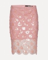 rotate sequin pencil skirt rose