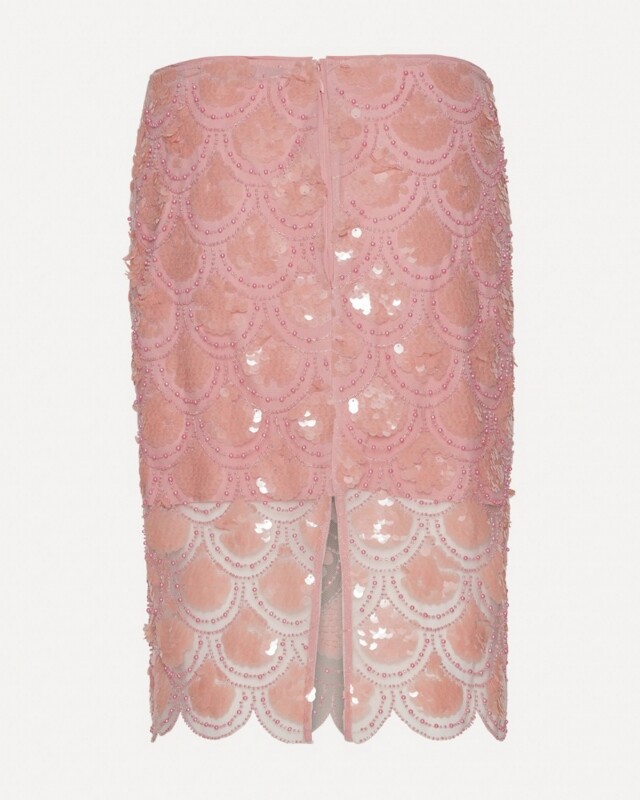 rotate sequin pencil skirt rose