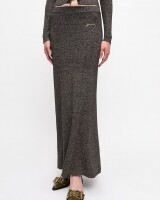 ganni light sparkle rib maxi skirt goud