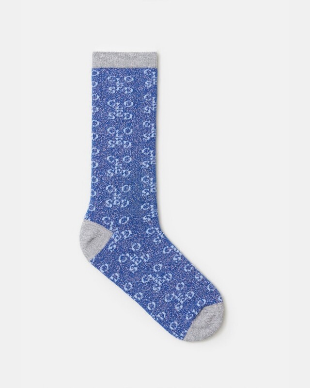 closed  glitter socks cobalt