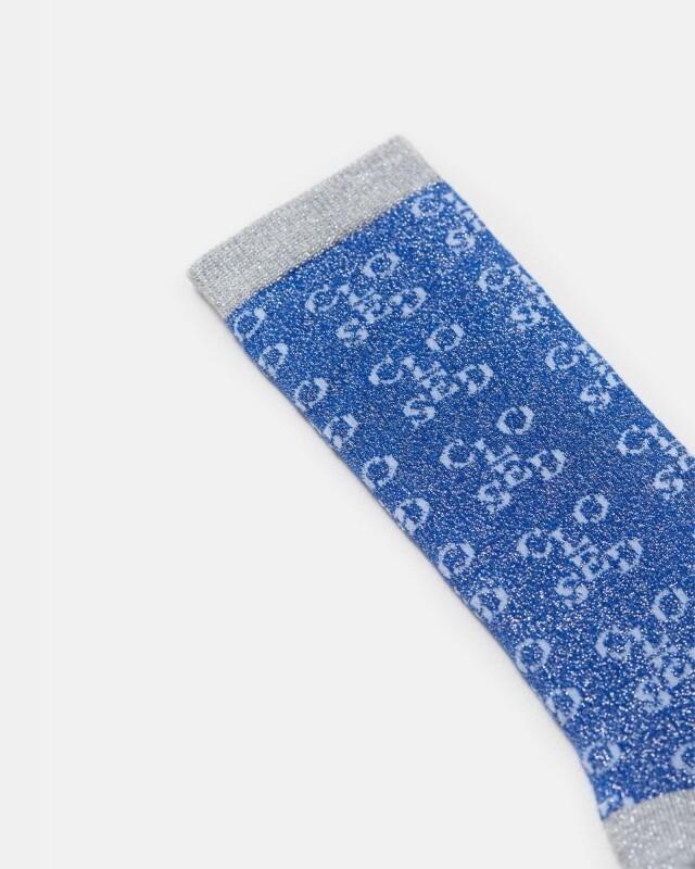 closed  glitter socks cobalt