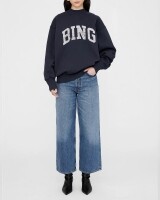 anine bing bradie sweatshirt bing navy