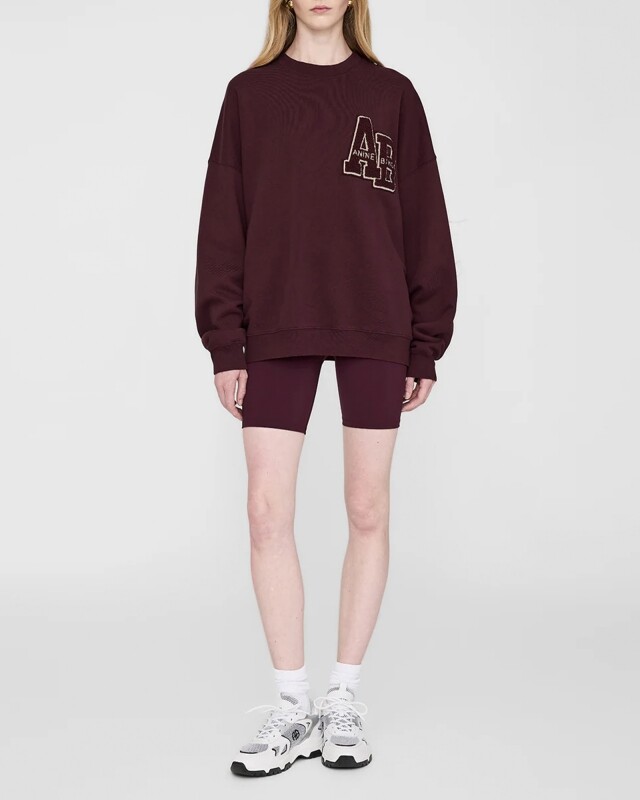 anine bing miles oversized sweatshirt bordeaux